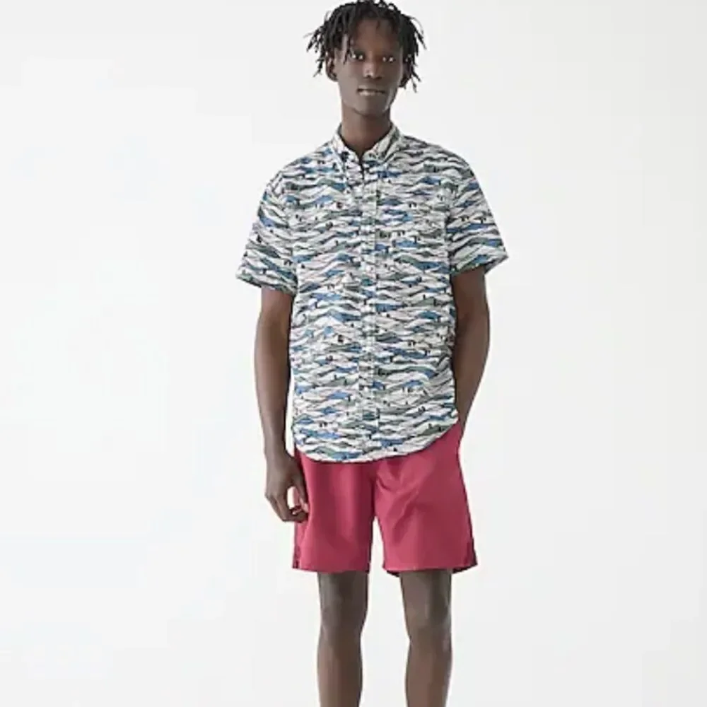 J Crew Short-sleeve‎ slub cotton shirt L Nwt see actual photo can’t find stock